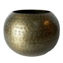 Metall Vase rund antik gold klein