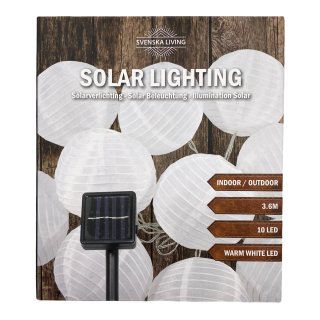 Party Solar Lampion Lichterkette warmweiß ca. 3,6 m