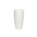 Gro&szlig;e Keramik-Vase gerillt weiss ca. 30 cm