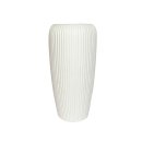 Große Keramik-Vase gerillt weiss ca. 40 cm