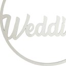 Holz-Schild &quot;Wedding&quot; weiss