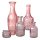 Glas Vasen und Teelicht im 5er Set rosa/altrosa gemischt