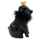 Sparschwein Schwarz mit Krone