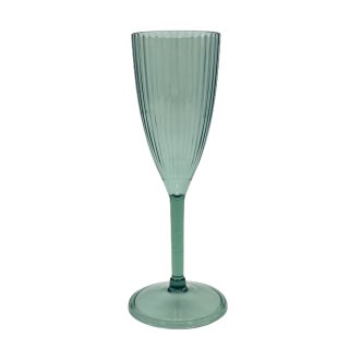 Kunststoff Sektglas 2er Set grün gerillt Party