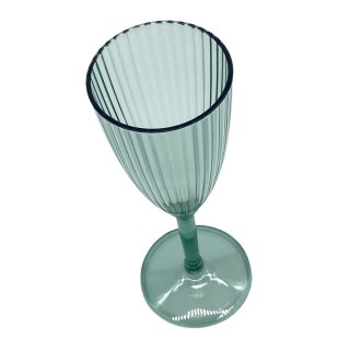 Kunststoff Sektglas 2er Set grün gerillt Party