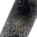 Stumpenkerzen schwarz mit silbernen Glitzer im 2er Set
