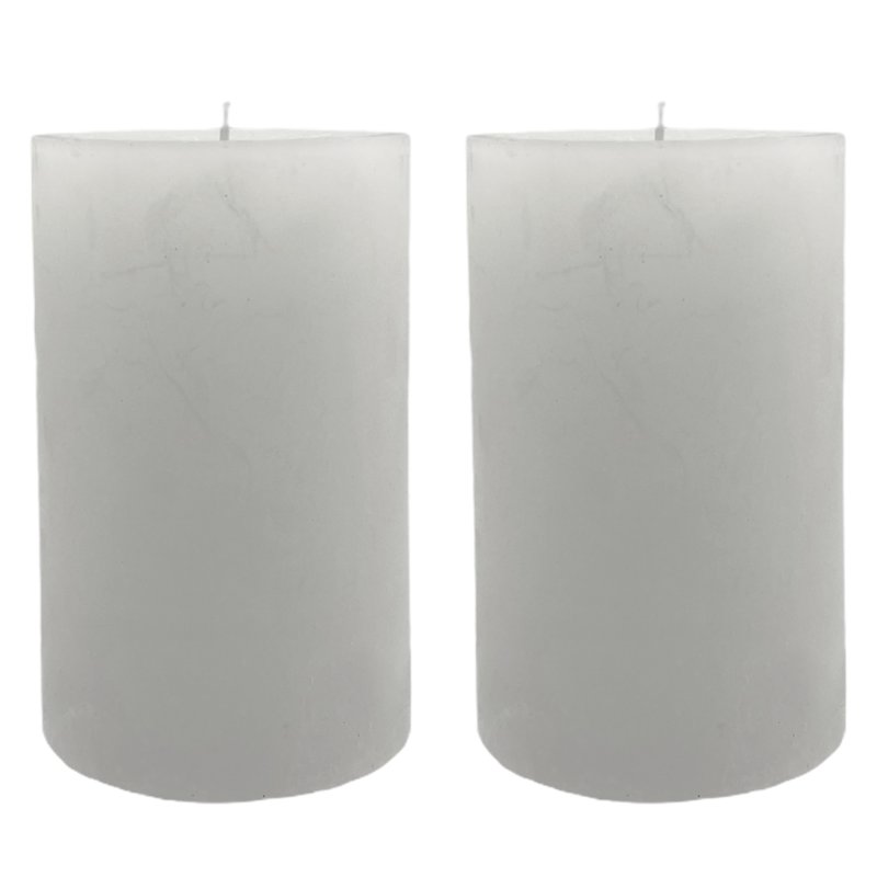 Stumpenkerzen In Glas-Optik – 2 Stück, Silberfarben, 100% Natürliches Wachs, Brenndauer Ca. 25 Stunden
