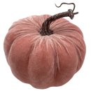 Herbst Deko K&uuml;rbis aus Samt in altrosa ca. 16 cm