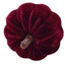 Herbst Mini Deko K&uuml;rbis aus Samt bordeaux zum stecken ca. 8 cm