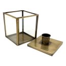 Kerzenst&auml;nder/Box Metall Gold ca.7,5 x 7,5 xcm