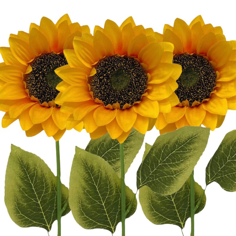 Kunstblume Sonnenblume 3er 56 € cm, Set 4,68 ca