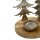 Holz-Deko Teelichthalter Tannenbäume silber