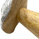 Dekorativer Holz-Pilz mit silberner Krone ca. 11 cm