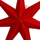 Weihnachtlicher Papier-Stern 7-Zacken Ø60cm rot matt