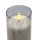 LED Echtwachs-Kerze im Glas grau ca. 13 cm