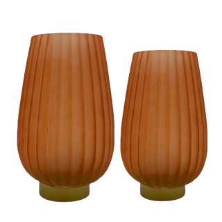 Glas Kerzen Vase camel in 2 verschiedenen Gr&ouml;&szlig;en