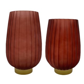 Glas Kerzen Vase rost in 2 verschiedenen Gr&ouml;&szlig;en