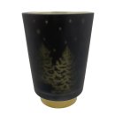 Teelicht-Glas Tannenbaum schwarz gold ca. 14,5 cm