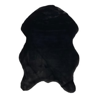 Deko Fell Teppich schwarz groß ca. 60 x 90 cm