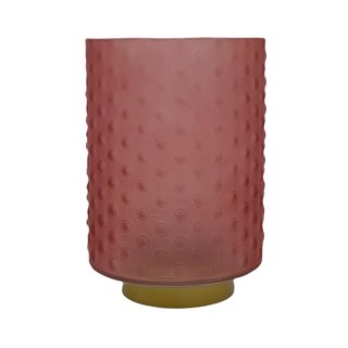 Windlicht Glas rosa ca. 16 cm