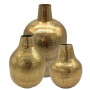 Goldene Metallvasen in drei verschiedenen Größen