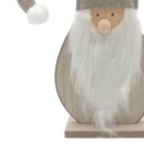 Weihnachtsmann aus Holz mit beiger M&uuml;tze