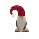 Weihnachtsmann aus Holz mit roter M&uuml;tze ca. 23 cm
