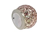 LED Windlicht aus Glas &amp; Metall rosa silber ca. 14,5 cm