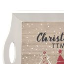 Holztablett " Christmas Time " weiss ca. 30 cm