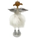 Deko-Engel mit Kunstpelz weiß ca. 24 cm