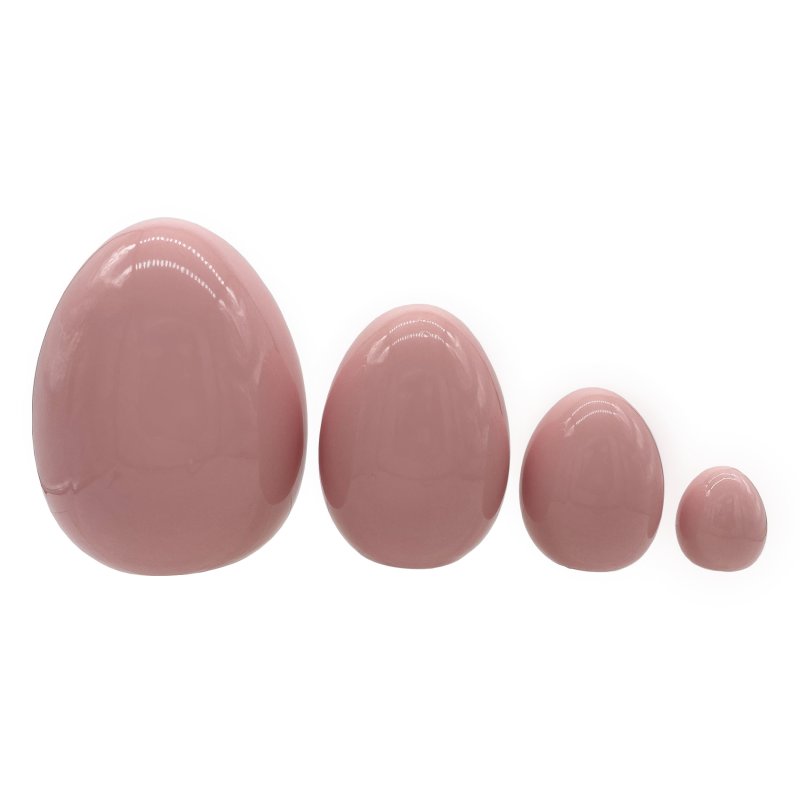 Keramik Ostereier in 4 verschiedenen Größen rosa