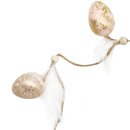 Osterei-Girlande mit Federn rosa/gold ca. 72 cm
