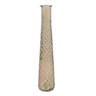 Glas Vase strukturiert campagner/klar ca. 32 cm