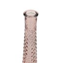 Glas Vase strukturiert altrosa hell/klar ca. 32 cm
