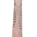 Glas Vase strukturiert altrosa hell/klar ca. 32 cm