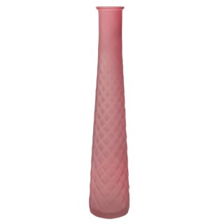 Glas Vase strukturiert pink/matt ca. 32 cm
