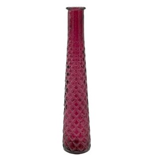 Glas Vase strukturiert bordeaux/klar ca. 32 cm