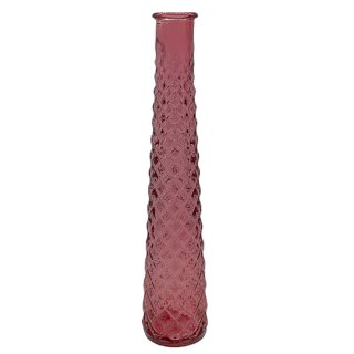 Glas Vase strukturiert pink ca. 32 cm
