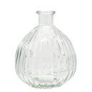 Glas Vase strukturiert rund klar &Oslash; ca. 13 cm