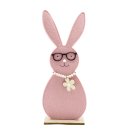 Filz Osterhase auf Holzfuß rosa ca. 44,5 x 18 cm