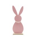 Filz Osterhase auf Holzfuß rosa ca. 44,5 x 18 cm