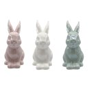 Keramik-Hasen in drei verschiedenen Farben ca. 15,5 cm