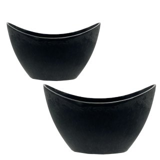 Moderne Schiffchen-Schalen schwarz in 2 verschiedenen Gr&ouml;&szlig;en