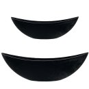 Moderne Schiffchen-Schalen schwarz in 2 verschiedenen Größen