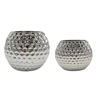 Keramik Vasen silber in 2 verschiedenen Größen