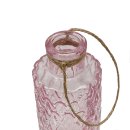 Mini Glasvase zum h&auml;ngen rosa ca. 9 cm