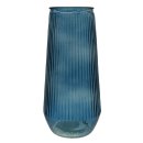 Glas Vase geriffelt blau ca. 30 cm