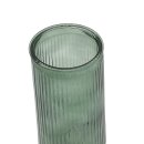Glas Vase geriffelt gr&uuml;n ca. 30 cm