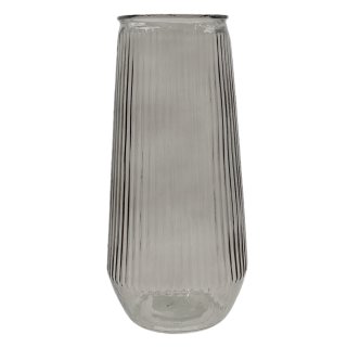 Glas Vase geriffelt grau ca. 30 cm