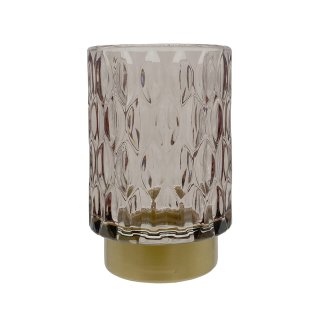 Glas Teelichthalter altrosa  ca. 13 cm